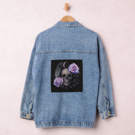 パープルスカルTシャツ デニムジャケット