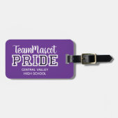パープルスクールプライドマスコットネームラゲッジタグ ラゲッジタグ (正面横)