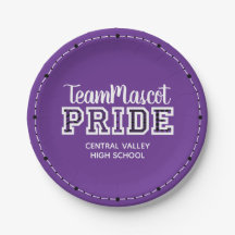 パープルスクールプライドマスコットネーム紙プレート