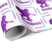 パープルスケートボードラッピング紙 ラッピングペーパー (ロールコーナー)