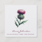 パープルスコティッシュティスルスクエアビジネスカード スクエア名刺 (正面)