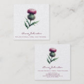 パープルスコティッシュティスルスクエアビジネスカード スクエア名刺 (正面/裏面)