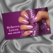 パープルスタイリストマニキュリストネイルアーティストネイルサロン 名刺