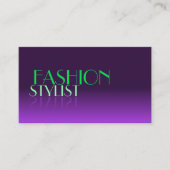 パープルスタイリッシュとグリーン鏡フォントプロフェッショナル 名刺 (正面)