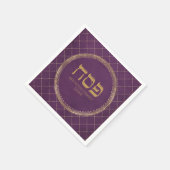 パープルスタイリッシュと金ゴールドの通行人 スタンダードカクテルナプキン (角)