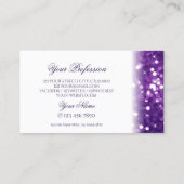 パープルスタイリッシュグリッターきらめくホワイトグラマラス 名刺 (裏面)