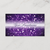 パープルスタイリッシュグリッターきらめくホワイトグラマラス 名刺 (正面)