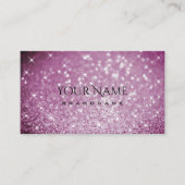 パープルスタイリッシュグリッター発光スターズラグジュアリー 名刺 (正面)
