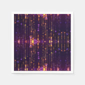 パープルスタイリッシュグリッター金ゴールドモゲーンスパークル スタンダードカクテルナプキン (正面)