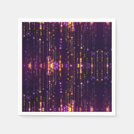 パープルスタイリッシュグリッター金ゴールドモゲーンスパークル スタンダードカクテルナプキン