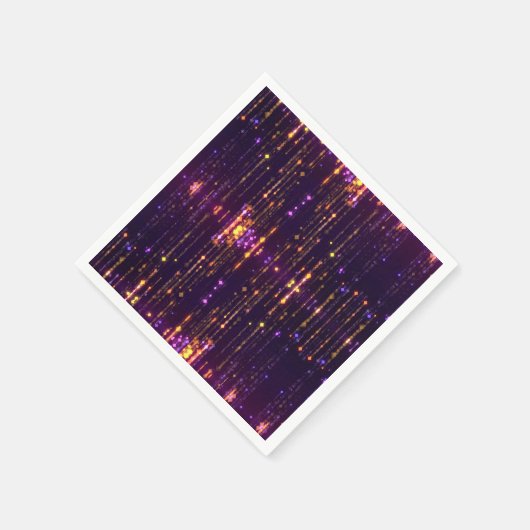 パープルスタイリッシュグリッター金ゴールドモゲーンスパークル スタンダードカクテルナプキン (角)