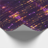 パープルスタイリッシュグリッター金ゴールドモゲーンスパークル ラッピングペーパー (角)