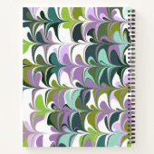 パープルスタイリッシュグリーン抽象芸術フローラアートレシピ ノートブック (裏面)