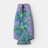 パープルスタイリッシュフローラデザイナボトルカバー ボトルクーラー (裏面)