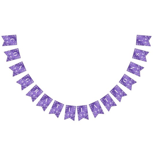 パープルスタイリッシュフローラバンティング国旗 バンティングフラッグ (全)