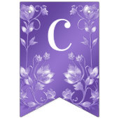 パープルスタイリッシュフローラバンティング国旗 バンティングフラッグ (第1の旗)