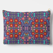 パープルスタイリッシュフローラルパターカスタムンアクセサリーバッグ アクセサリーポーチ (裏面)