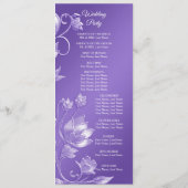 パープルスタイリッシュフローラ結婚式 プログラム (裏面)