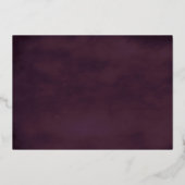 パープルスタイリッシュマルティニグラスカクテルパーティー 箔招待状 (裏面)