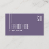 パープルスタイリッシュ薄紫とイニシャルプロフェッショナル 名刺 (正面)