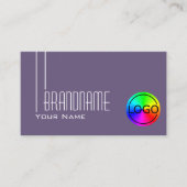 パープルスタイリッシュ薄紫シックとロゴプロフェッショナル 名刺 (正面)