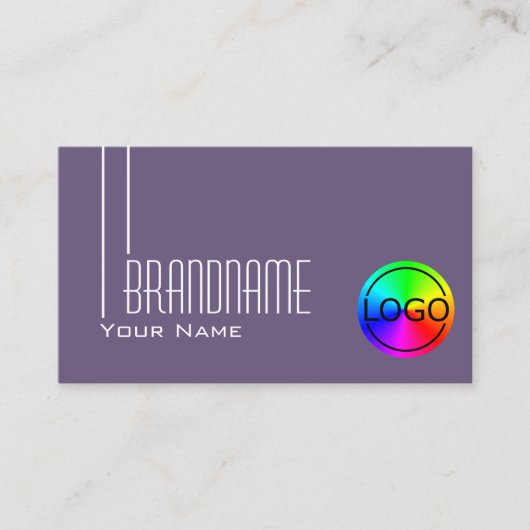 パープルスタイリッシュ薄紫シックとロゴプロフェッショナル 名刺 (正面)