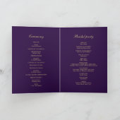 パープルスタイリッシュ金ゴールドフレーム結婚式プログラム プログラム (内部)