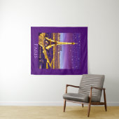 パープルスタリースカイの下のパリ タペストリー (インサイチュ(横))