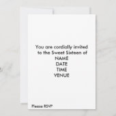 パープルスタリースカイハート、Sweet sixteen、 招待状 (裏面)