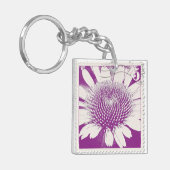 パープルスタンプCONEFLOWERアクリルキーチェーン キーホルダー (正面左)