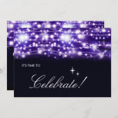 パープルスターきらめくズ招待状 招待状 (正面/裏面)