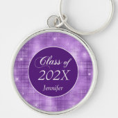 パープルスターきらめく卒業 キーホルダー (正面)