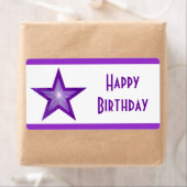 パープルスターストライプハッピーバースデー大白 ラベル (インサイチュ)