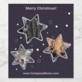 パープルスターズシニアホーム気に写真クリスマス ワインラベル (シングルラベル)