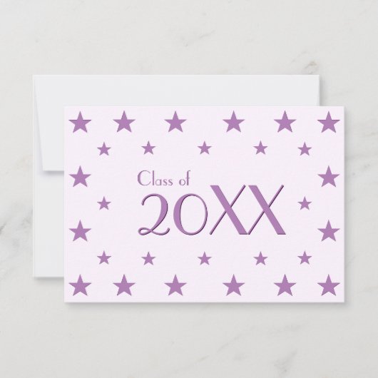 パープルスターズスクール卒業パーティー招待状 招待状 (正面)
