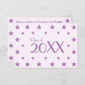 パープルスターズスクール卒業パーティー招待状 招待状 (正面/裏面)