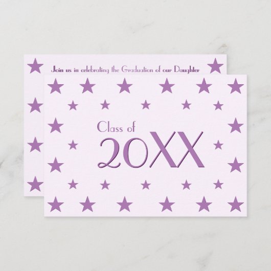 パープルスターズスクール卒業パーティー招待状 招待状 (正面/裏面)