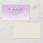 パープルスターズ月のベビーシャワー エンクロージャーカード (正面/裏面)