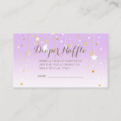 パープルスターズ月のベビーシャワー エンクロージャーカード (正面)