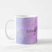 パープルスターズ紙吹雪水彩ユニコーン コーヒーマグカップ (左)