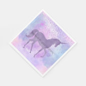 パープルスターズ紙吹雪水彩ユニコーン スタンダードランチョンナプキン (角)