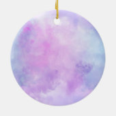 パープルスターズ紙吹雪水彩ユニコーン セラミックオーナメント (裏面)