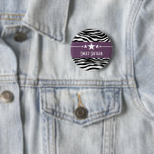 パープルスターズZebraプリント甘い16ボタン 缶バッジ (インサイチュ)