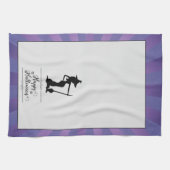 パープルスターバストウィッチハロウィーン キッチンタオル (横)