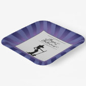 パープルスターバストウィッチハロウィーン ペーパープレート (傾斜あり)