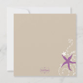 パープルスターフィッシュビーチブライダルシャワー 招待状 (裏面)