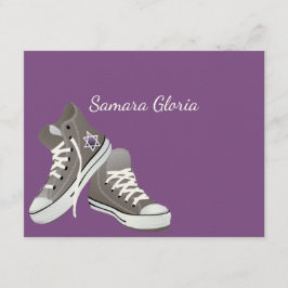 パープルスターフェードスニーカーズバルミツワーサンキュー サンキューカード