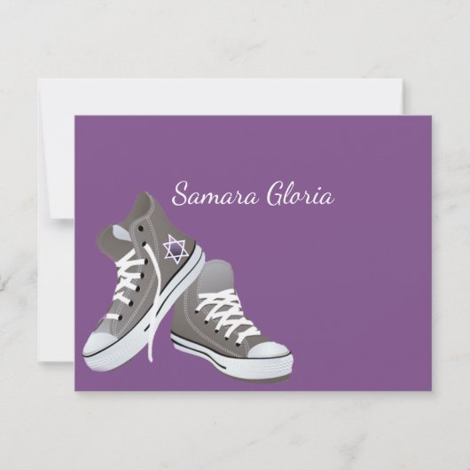 パープルスターフェードスニーカーズバルミツワーサンキュー サンキューカード (正面)
