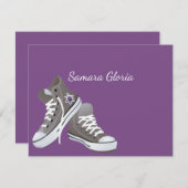 パープルスターフェードスニーカーズバルミツワーサンキュー サンキューカード (正面/裏面)