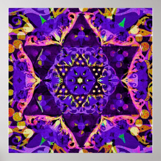 パープルスターマンダラ ポスター (正面)